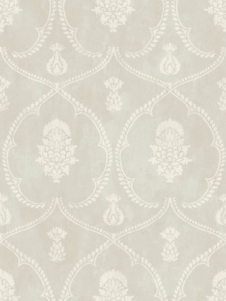 Royal Damask Soft Grey Wallpaper MX9642 by Ronald Redding – pattern detail