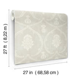 Royal Damask Soft Grey by Ronald Redding Damask Wallpaper – York Designer Series MX9642