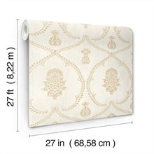 Royal Damask Soft Gold by Ronald Redding Damask Wallpaper – York Designer Series MX9643