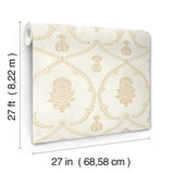 Royal Damask Soft Gold by Ronald Redding Damask Wallpaper – York Designer Series MX9643