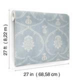 Royal Damask Blue by Ronald Redding Damask Wallpaper- York Designer Series MX9644