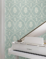 Royal Damask Jade by Ronald Redding Damask Wallpaper- York Designer Series MX9645