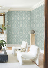 Royal Damask Jade by Ronald Redding Damask Wallpaper- York Designer Series MX9645