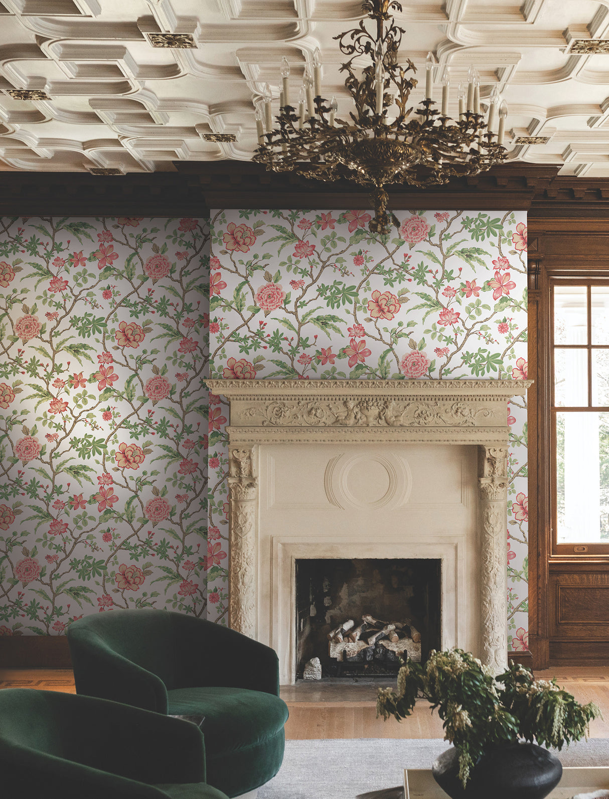Courtyard Botanical Rose by Ronald Redding Botanical Wallpaper- York Designer Series MX9651