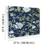 Courtyard Botanical Navy by Ronald Redding Wallpaper – York Designer Series MX9652