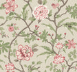 Ronald Redding Courtyard Botanical Pink Wallpaper pattern with branches and pink florals