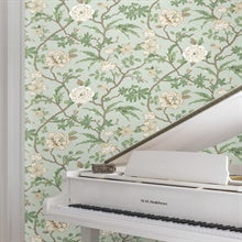 Courtyard Botanical Pale Blue by Ronald Redding Wallpaper- York Designer Series MX9654