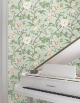 Courtyard Botanical Pale Blue by Ronald Redding Wallpaper- York Designer Series MX9654