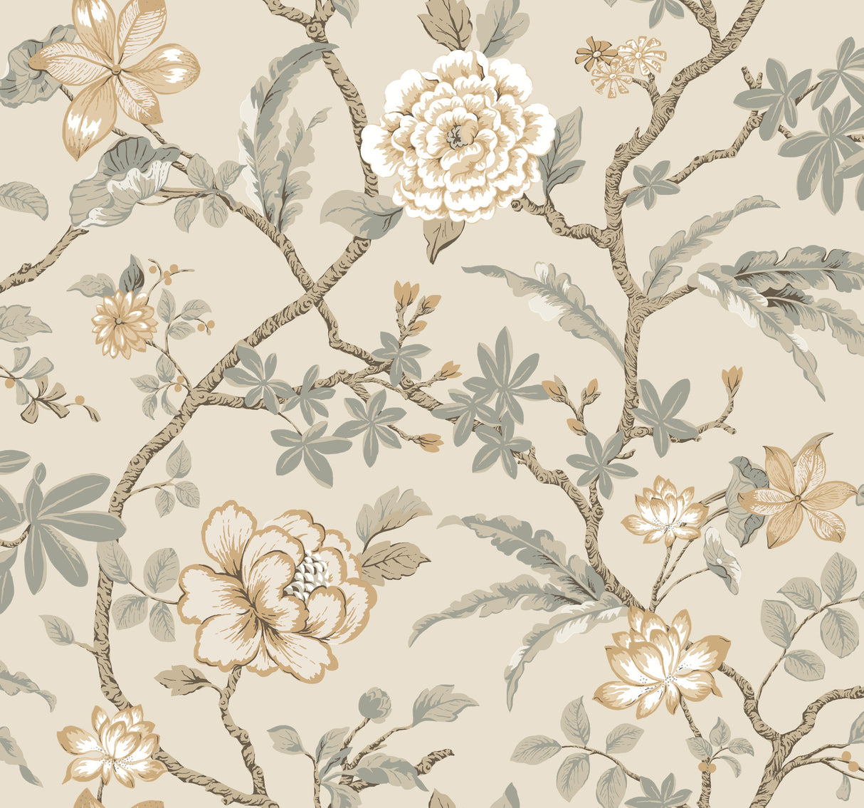 Courtyard Botanical Neutral Wallpaper – Ronald Redding MX9655