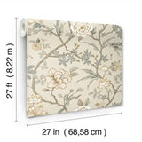 Courtyard Botanical Neutral by Ronald Redding Wallpaper- York Designer Series MX9655