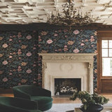 Courtyard Botanical Scarlet by Ronald Redding Botanical Wallpaper- York Designer Series MX9656