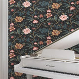 Courtyard Botanical Scarlet by Ronald Redding Botanical Wallpaper- York Designer Series MX9656