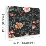 Courtyard Botanical Scarlet by Ronald Redding Botanical Wallpaper- York Designer Series MX9656