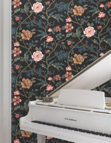 Courtyard Botanical Scarlet by Ronald Redding Botanical Wallpaper- York Designer Series MX9656