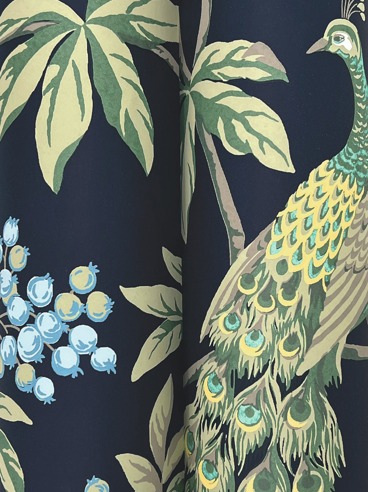 Peacock Estate Navy by Ronald Redding Wallpaper- York Designer Series MX9661