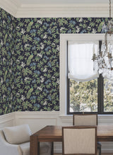 Peacock Estate Navy by Ronald Redding Wallpaper- York Designer Series MX9661
