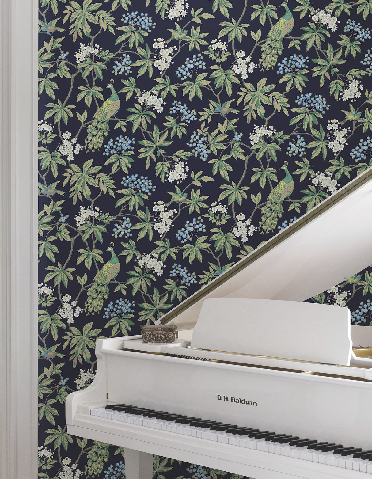 Peacock Estate Navy by Ronald Redding Wallpaper- York Designer Series MX9661