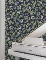 Peacock Estate Navy by Ronald Redding Wallpaper- York Designer Series MX9661