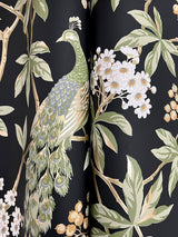Peacock Estate Black by Ronald Redding Animals & Insects Wallpaper – York Designer Series MX9662