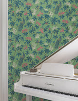 Peacock Estate Green by Ronald Redding Animals & Insects Wallpaper – York Designer Series MX9664