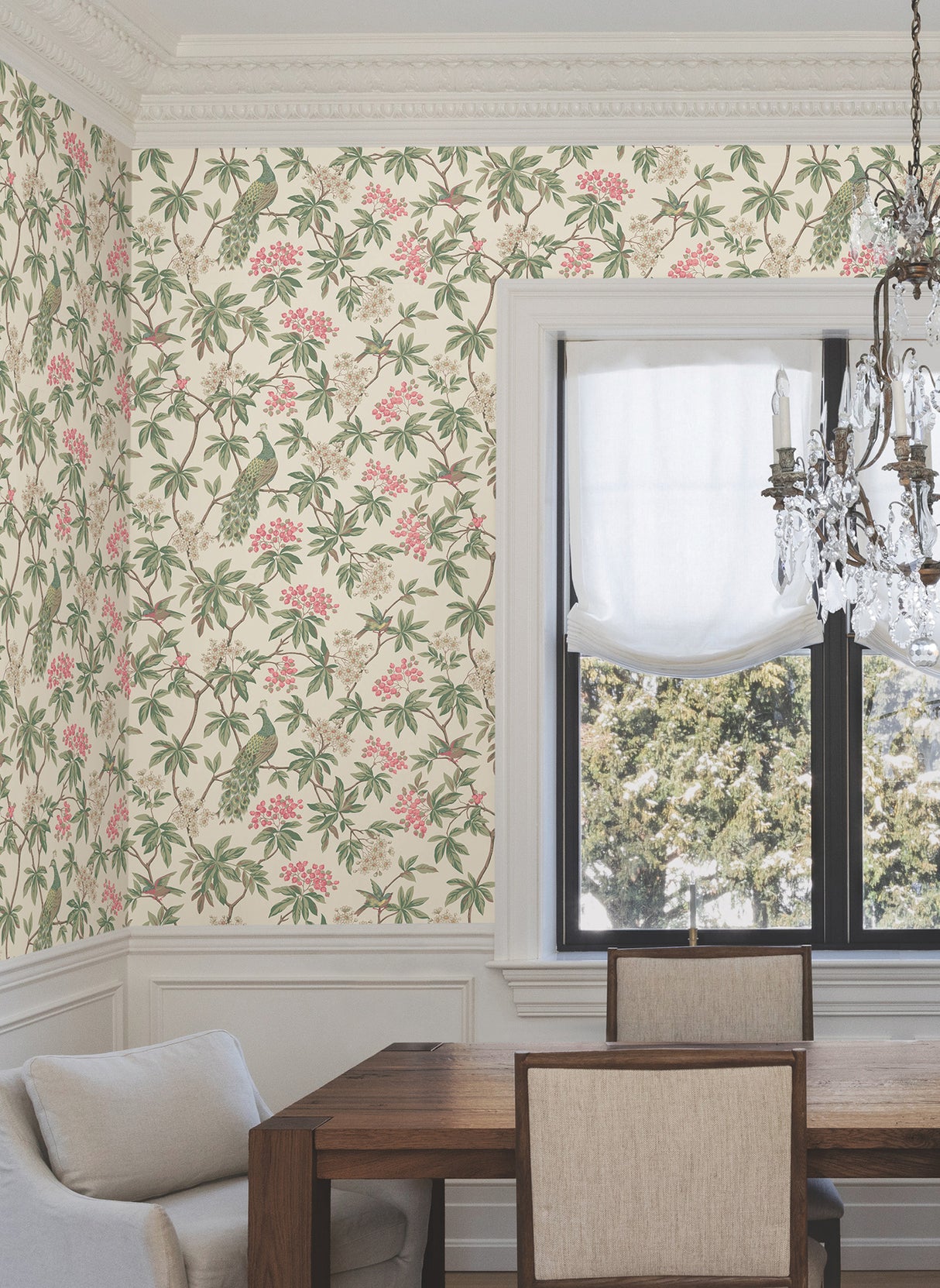 Peacock Estate Cream by Ronald Redding Wallpaper – York Designer Series MX9665