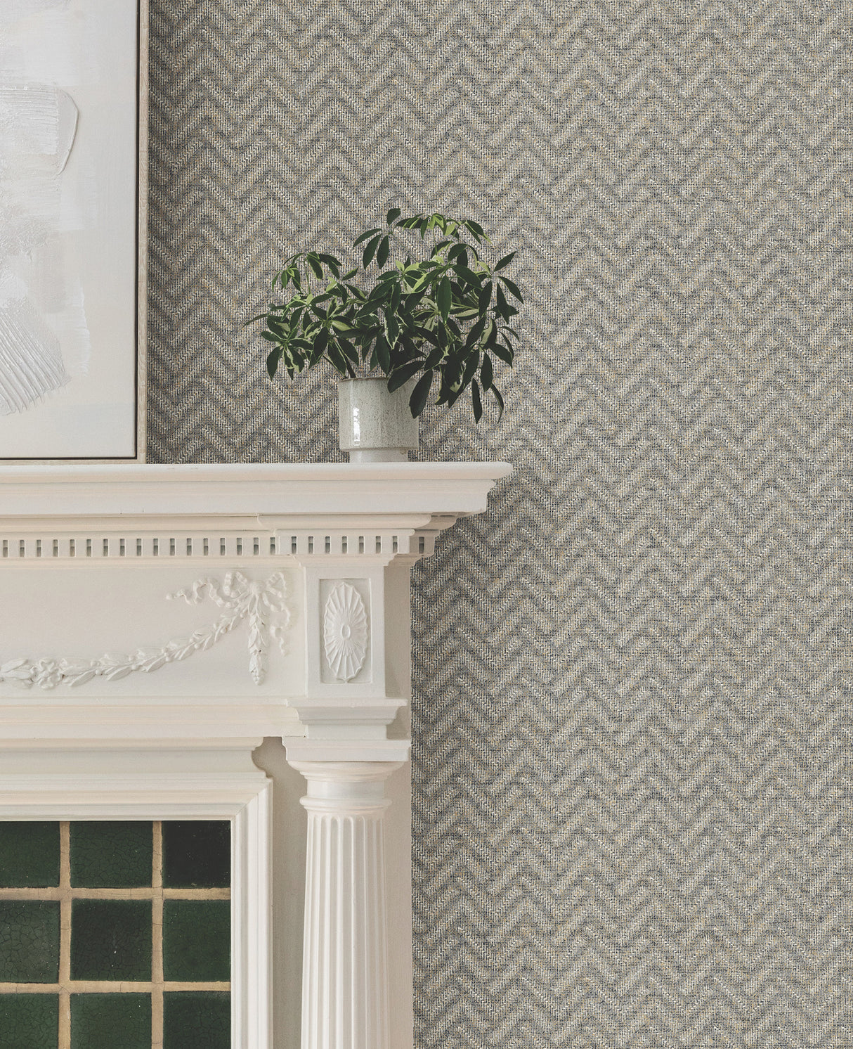 Regent Charcoal by Ronald Redding Chevron Wallpaper – York Designer Series MX9671