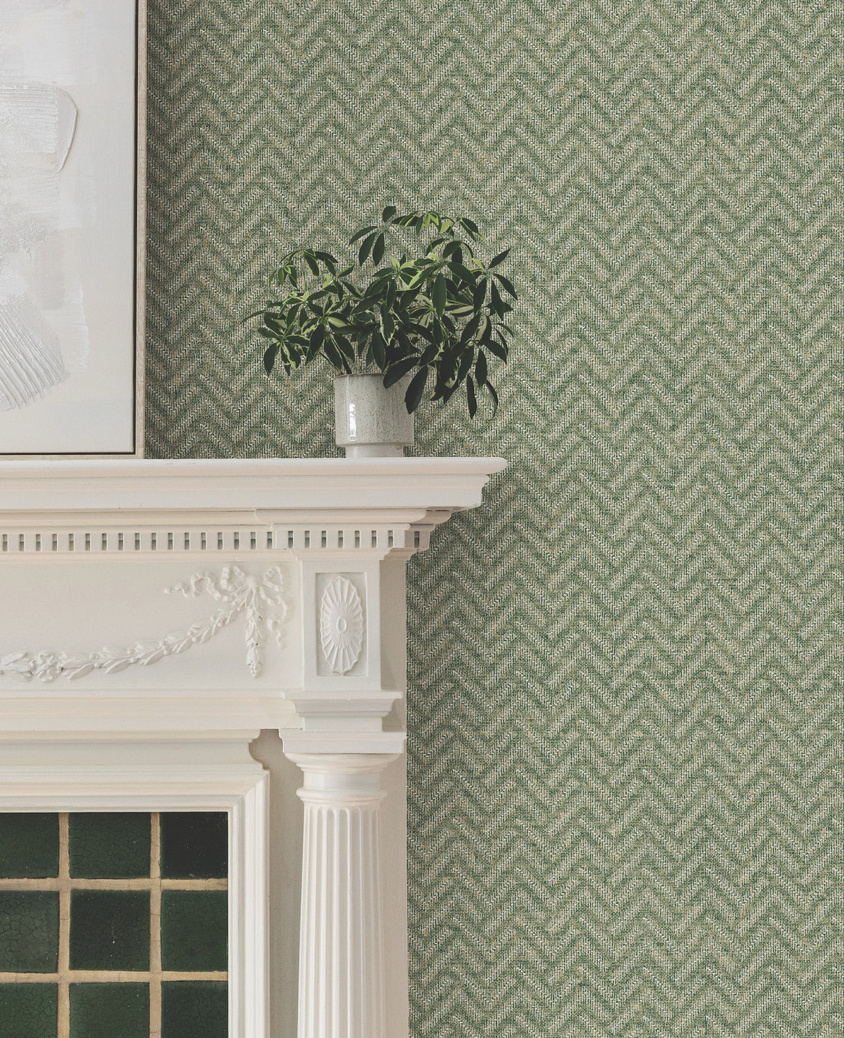 Regent Emerald by Ronald Redding Chevron Wallpaper – York Designer Series MX9673