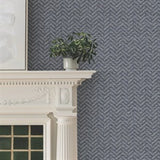 Regent Navy by Ronald Redding Chevron Wallpaper – York Designer Series MX9675