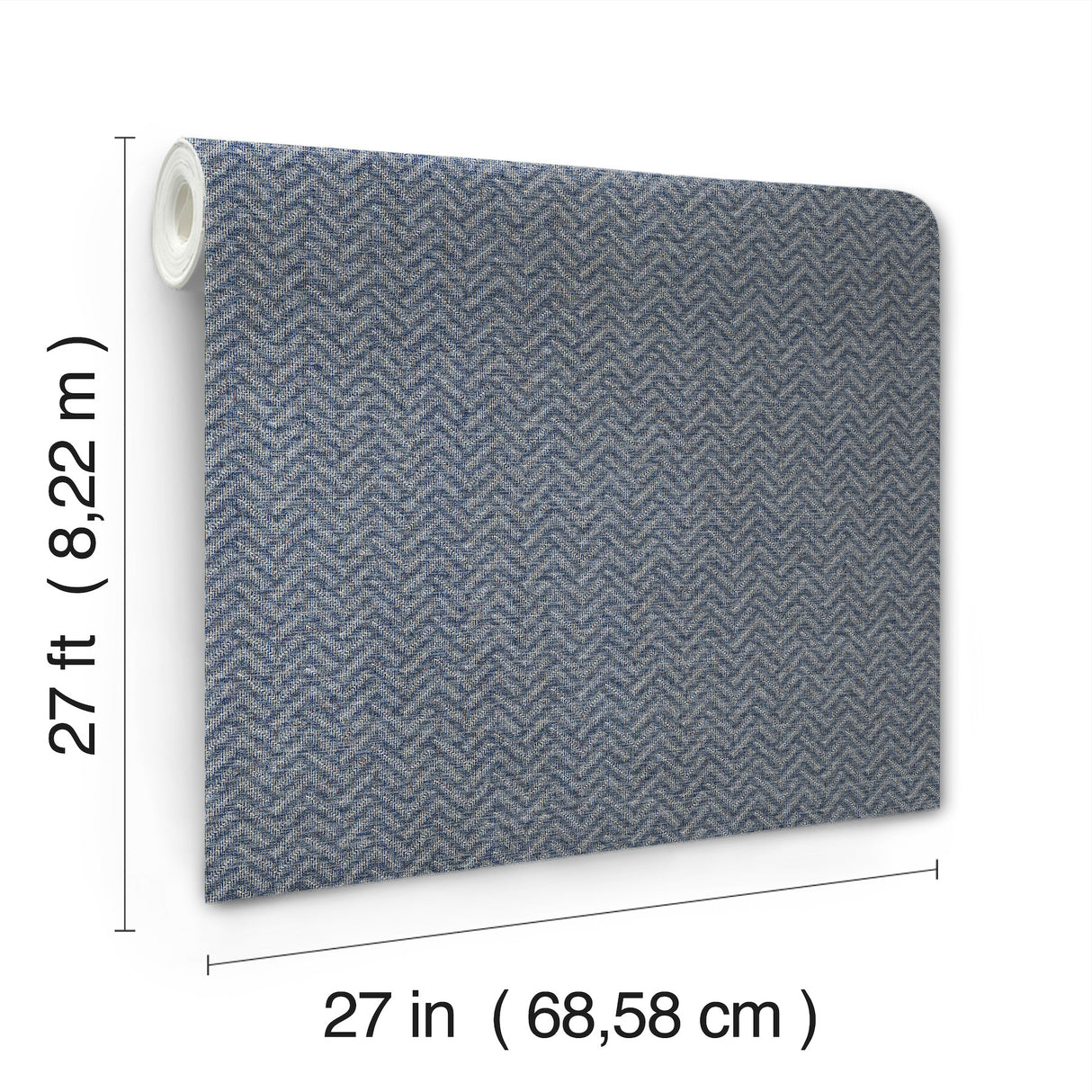 Regent Navy by Ronald Redding Chevron Wallpaper – York Designer Series MX9675