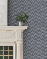 Regent Navy by Ronald Redding Chevron Wallpaper – York Designer Series MX9675
