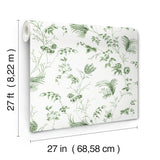 Floral Lace Green by Ronald Redding Non Woven Wallpaper- York Designer Series MX9680