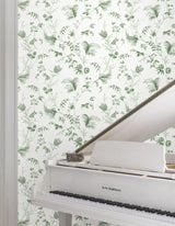 Floral Lace Green by Ronald Redding Non Woven Wallpaper- York Designer Series MX9680