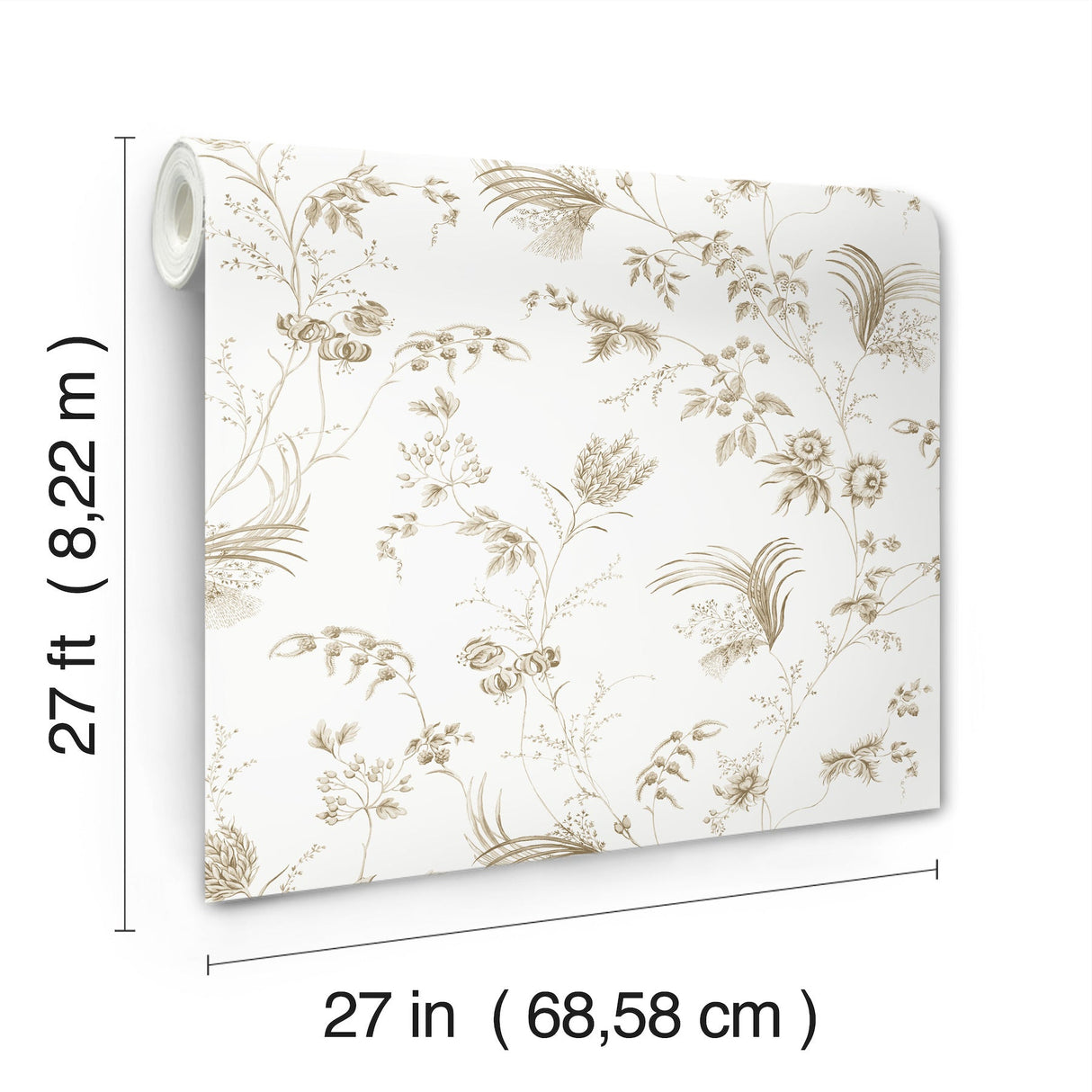Floral Lace Taupe by Ronald Redding Floral Wallpaper- York Designer Series MX9681