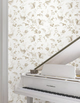 Floral Lace Taupe by Ronald Redding Floral Wallpaper- York Designer Series MX9681