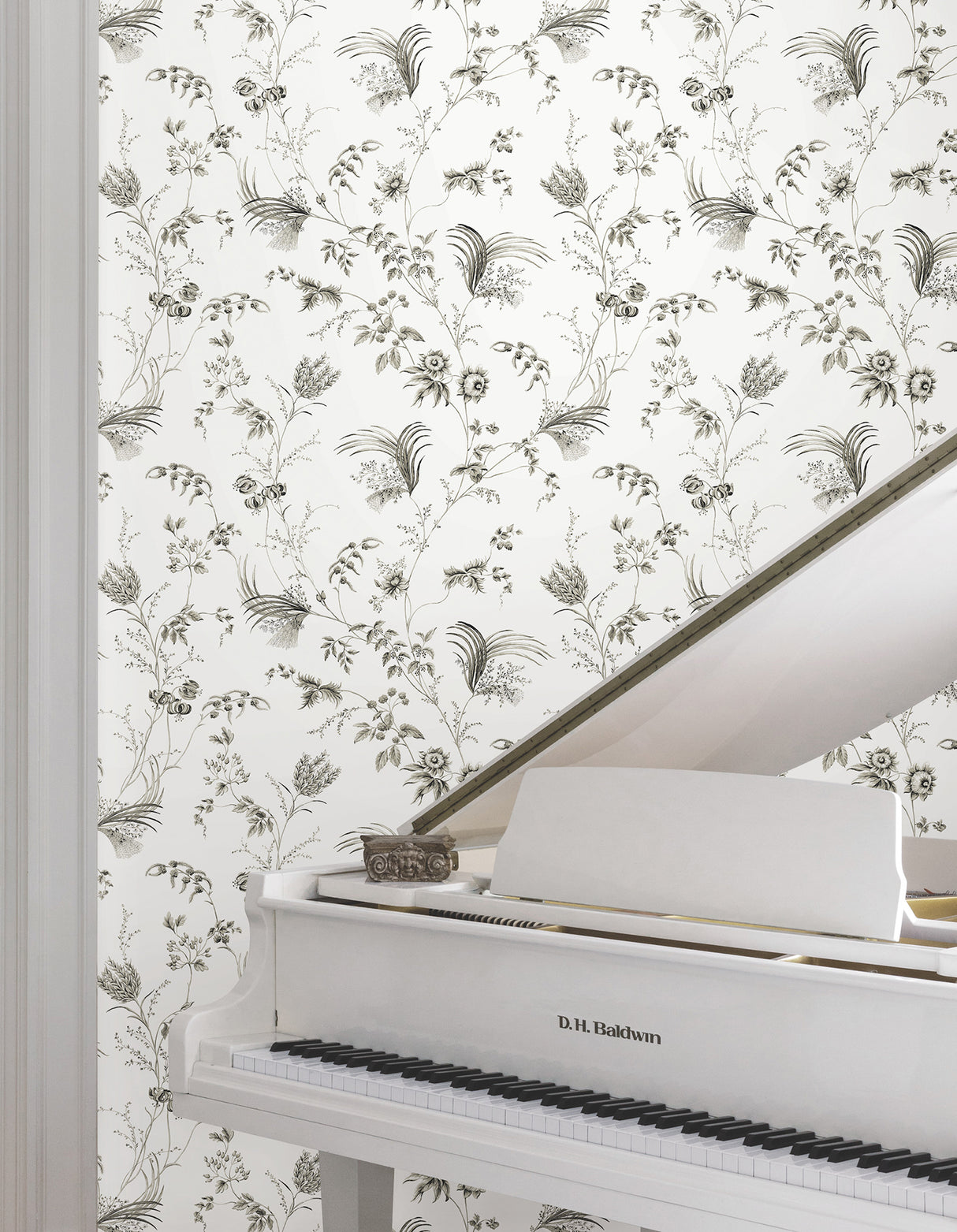 Floral Lace Black by Ronald Redding Floral Wallpaper – York Designer Series MX9682
