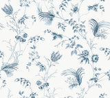 Floral Lace Navy Wallpaper by Ronald Redding