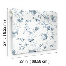 Floral Lace Navy by Ronald Redding Floral Wallpaper- York Designer Series MX9683