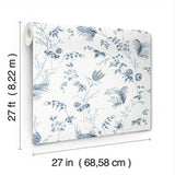 Floral Lace Navy by Ronald Redding Floral Wallpaper- York Designer Series MX9683