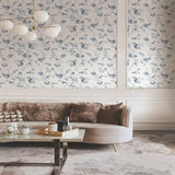 Floral Lace Navy by Ronald Redding Floral Wallpaper- York Designer Series MX9683