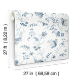 Floral Lace Navy by Ronald Redding Floral Wallpaper- York Designer Series MX9683