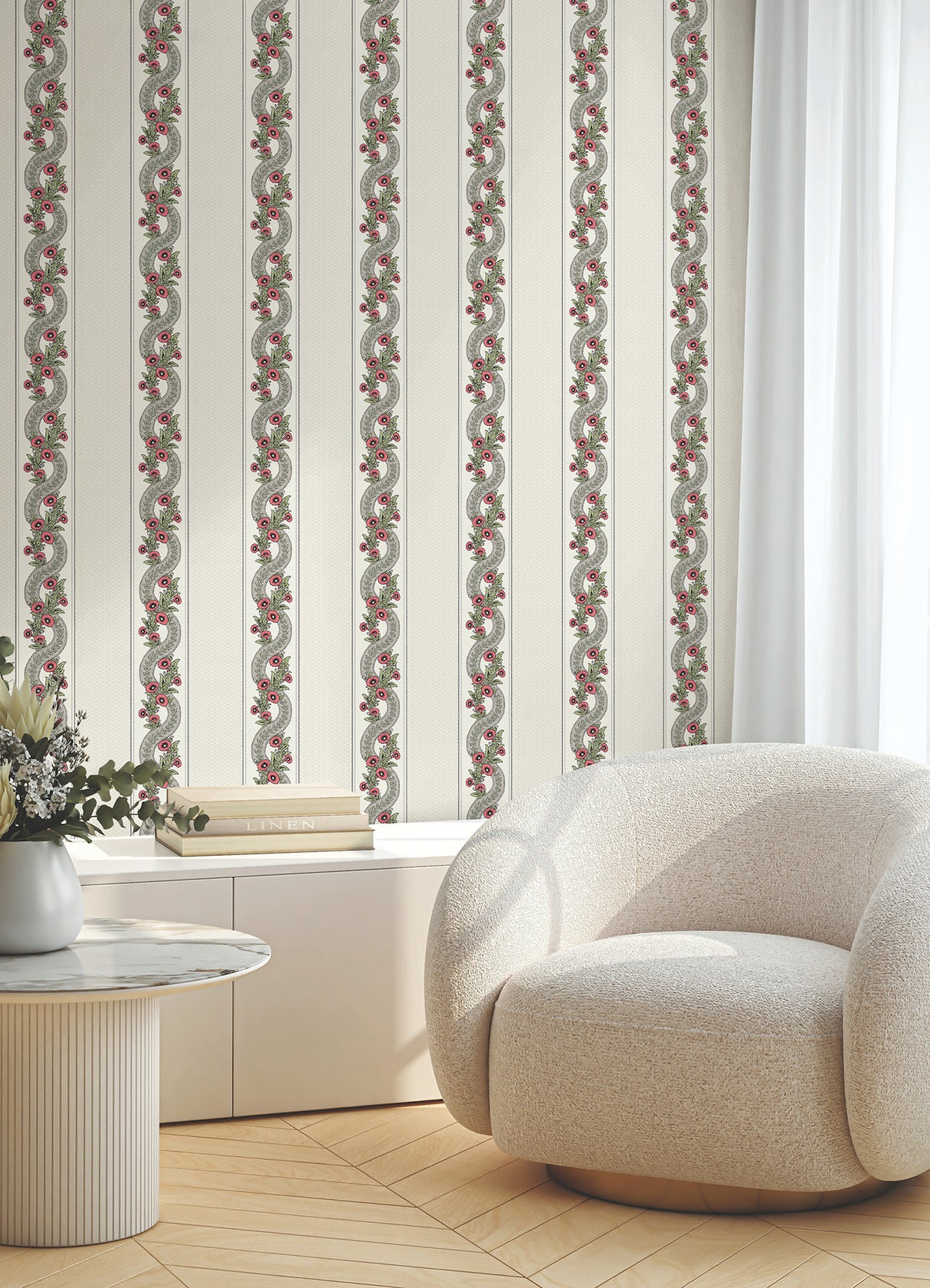 Abbey's Garland Red & Green by Ronald Redding Wallpaper – York Designer Series MX9693