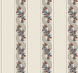 Abbey's Garland Coral traditional floral stripe wallpaper roll, 27 in x 27 ft – MX9696