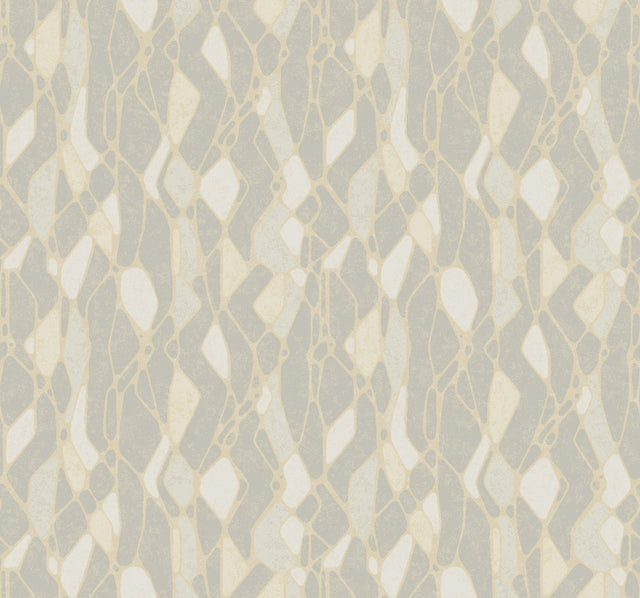Stained Glass Grey Wallpaper with Modern Abstract Pattern - York NA0510
