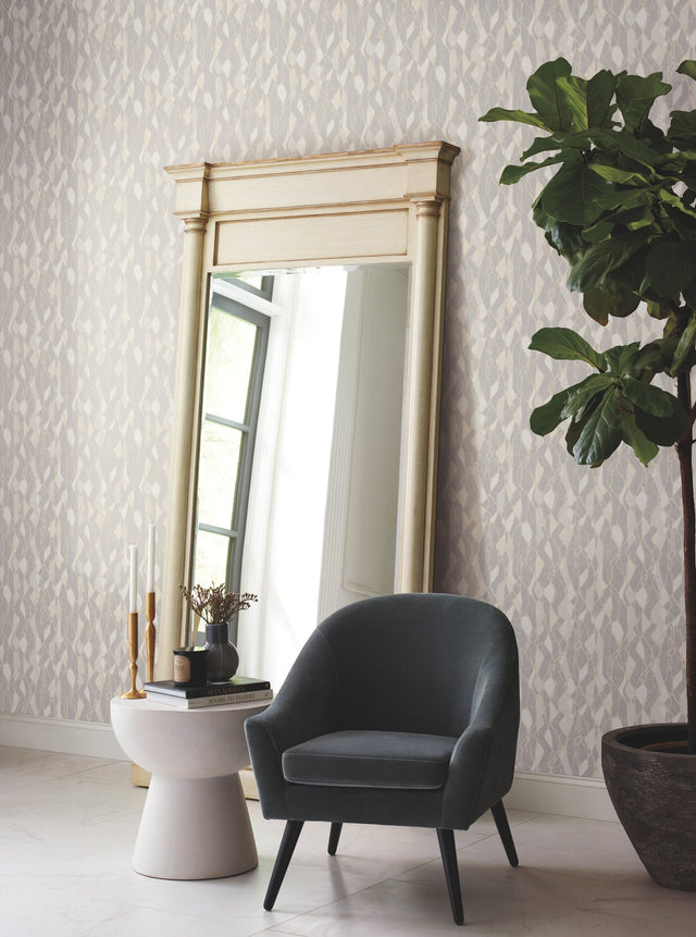 Stained Glass Grey Wallpaper with Modern Abstract Pattern - York NA0510