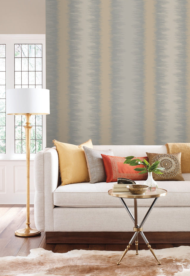 Quill Stripe Dark Grey Wallpaper with Ombre Striped Pattern - York NA0551