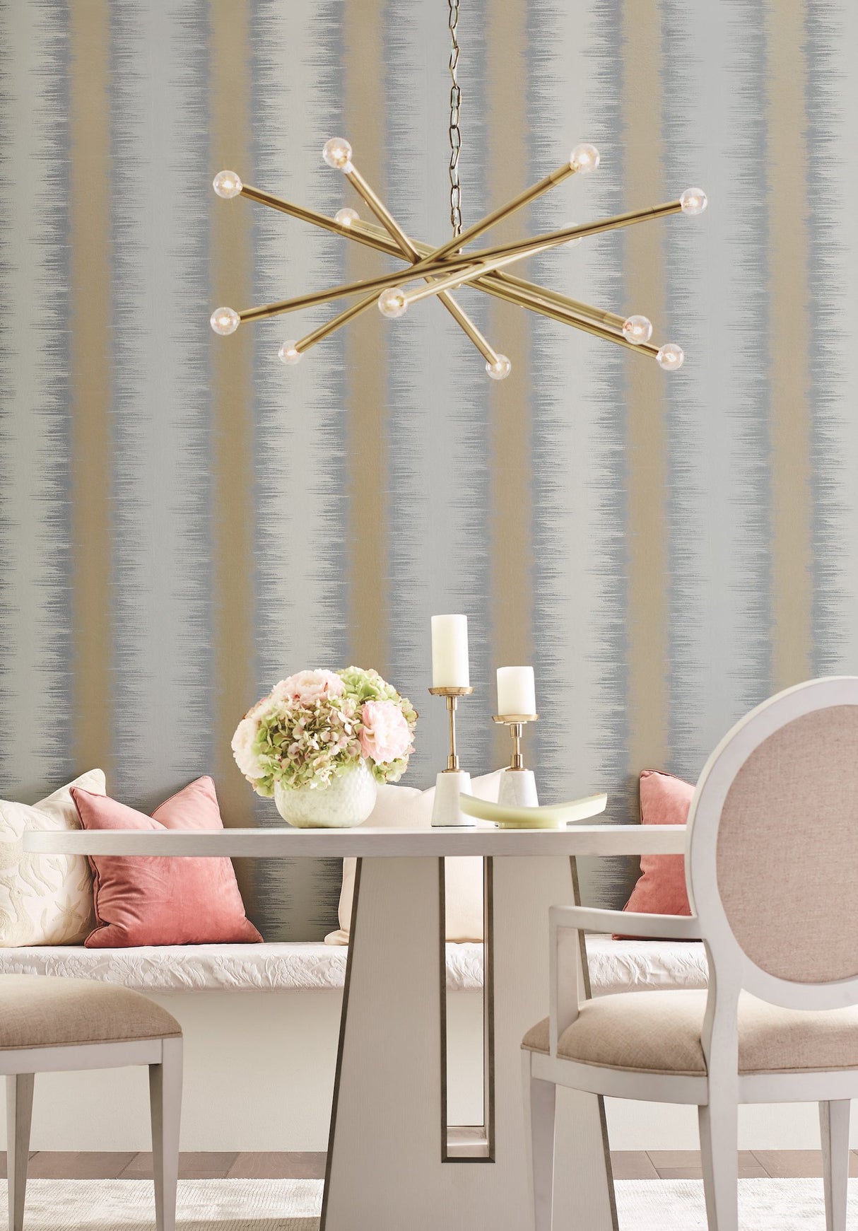 Quill Stripe Dark Grey Wallpaper with Ombre Striped Pattern - York NA0551