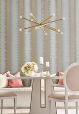 Quill Stripe Dark Grey Wallpaper with Ombre Striped Pattern - York NA0551