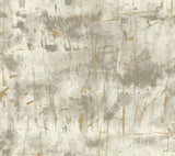 Modern Art Grey Wallpaper with Metallic Abstract Brushstroke Texture - York NA0566