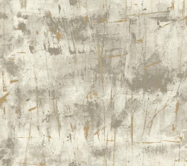 Modern Art Grey Wallpaper with Metallic Abstract Brushstroke Texture - York NA0566