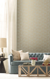 Grandeur Taupe Wallpaper with Botanical Allium Burst Motif - York NA0579
